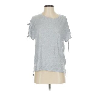 Size S Jessica Simpson Gray Cold Shoulder Tie Sleeve Top